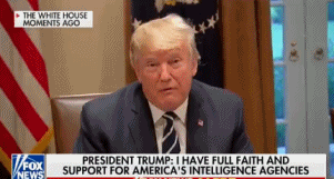 特朗普称对美国情报部门很有信心 这时屋里灯灭了