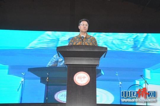 图为中国驻棉兰总领事馆总领事孙昂致辞 林浩 摄 图为中国驻棉兰总领事馆总领事孙昂致辞 林浩 摄