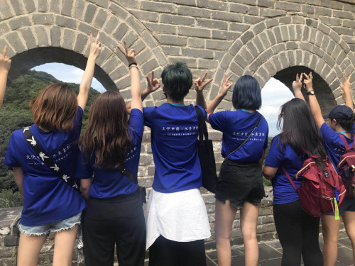 选手们的背影。