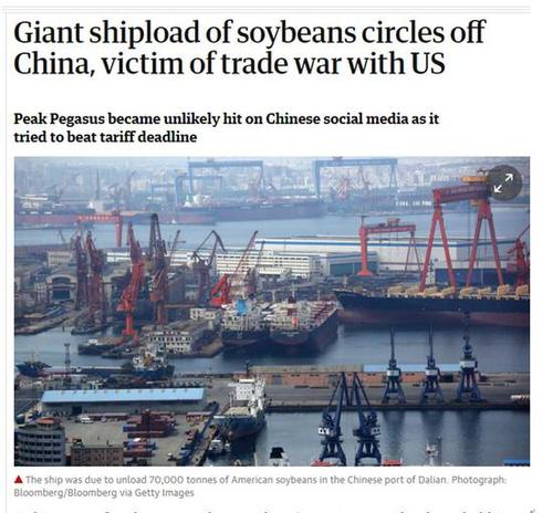 美国大豆船上演生死时速 1个月后还在海上绕圈圈