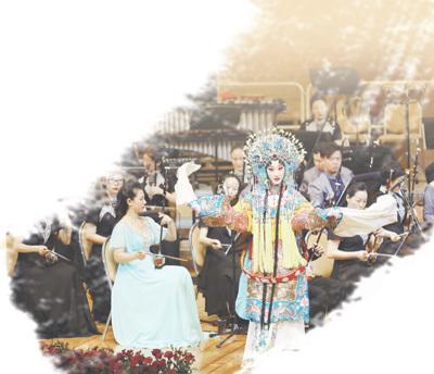 中国侨网　“北京之夜”音乐会上，京剧表演艺术家窦晓璇表演京剧《梨花颂》一折。 　　本报记者 王斯雨摄