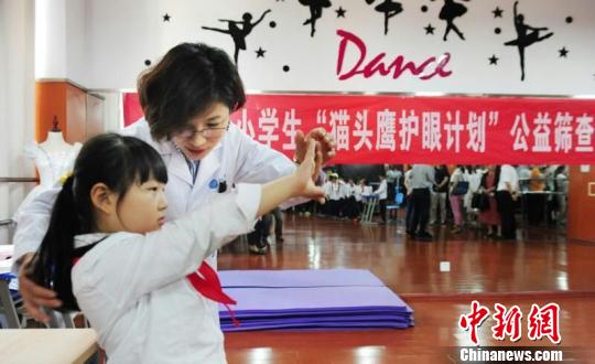 “猫头鹰护眼计划”正在开展眼部公益健康筛查活动。(王从启/摄) 王从启 摄