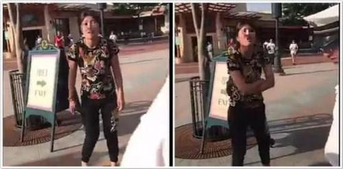 夫妻在迪士尼顺走别人童车:要放包 有孩子了不起啊