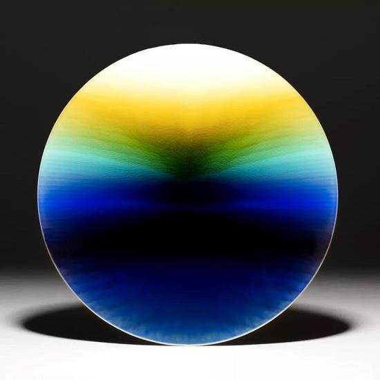 彩釉瓷盘，德田八十吉 三代 (Tokuda Yasokichi III，1933–2009), 1992年