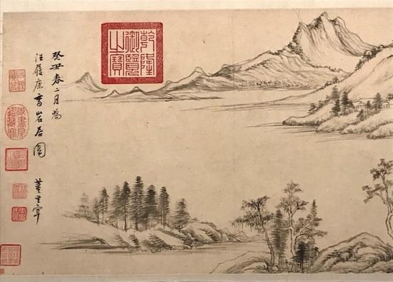 明 董其昌 《岩居图卷》局部 无锡博物院藏