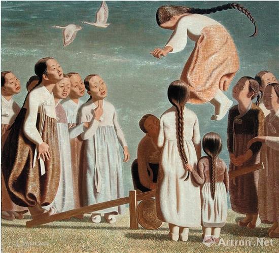 崔俊 延边大学美术学院 春天的梦 170×185cm 油画 2014年