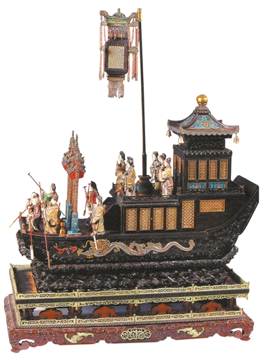 跟着这条木雕船回到“珍宝云来”的海商年代 木雕楼船 广州博物馆藏