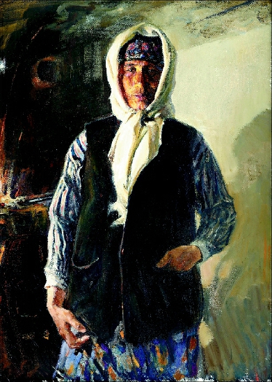 炉灶边(油画)2017年  全山石  作