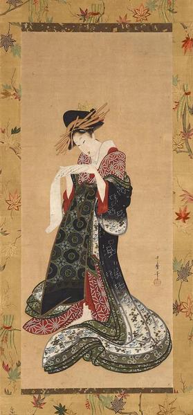《艺妓读信》，喜多川歌麿（1753?1806），纸本设色，约1805?6年