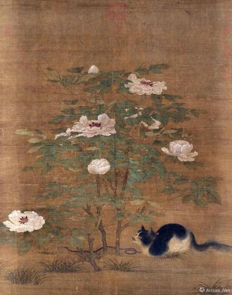 宋人《富贵花狸》轴 141x107.5cm 全幅长  122cm，现藏于台北故宫博物院