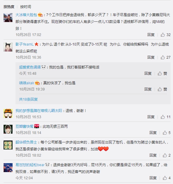 网友吐槽ofo退押金周期延长 网友吐槽ofo退押金周期延长