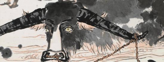 潘天寿笔下的水牛(春塘水暖图局部)