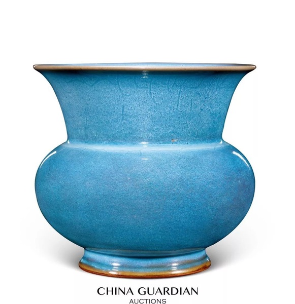 明初 钧窑天青釉花盆