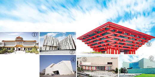 ①中国美术馆②江苏省美术馆新馆③中华艺术宫④山东美术馆新馆⑤湖北美术馆⑥广东美术馆设计:蔡华伟
