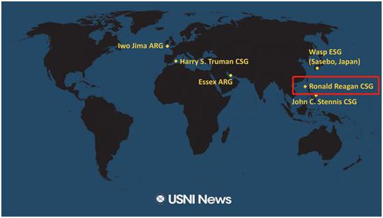 美国里根号航母战斗群进入南海 台媒这么报道
