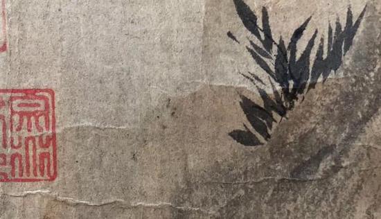 《木石图》画竹局部