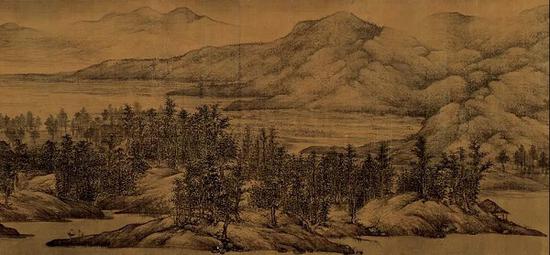 《夏景山口待渡图》卷局部，辽宁省博物馆藏