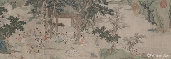 明仇英(款)《兰亭修禊图卷》局部