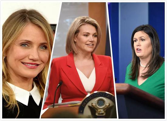 和政客家庭出身的桑德斯（右）相比，诺尔特确实带有些许卡梅隆·迪亚兹（左）的明星“范儿”。