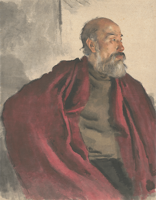 披红斗篷的老人 披红斗篷的老人