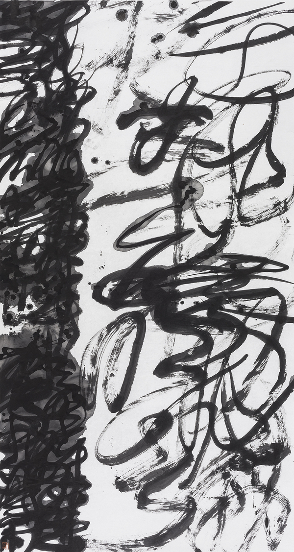 王冬龄，乱书，197×96cm，纸本水墨，2018