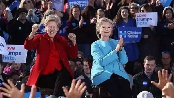 沃伦曾经助阵希拉里。资料来源：网络