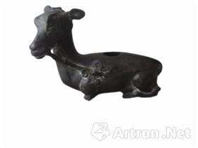 清代卧鹿形铜水盂鉴赏