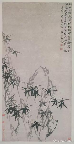 郑燮 墨笔《竹石图》轴