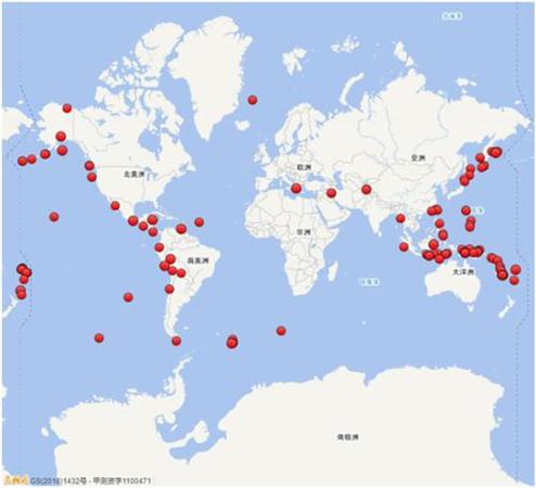 与2017年相比，2018年全球地震活动明显增强。图片来源：中国地震台网微信公众号