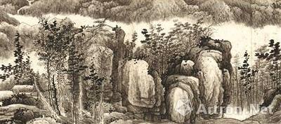 《千岩万壑图》卷局部 龚贤