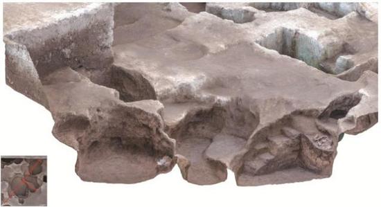 ▲史前房址F127、F129侧视。