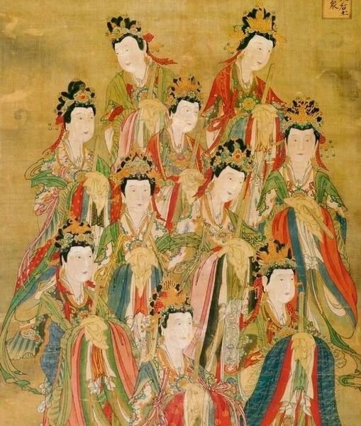 九天后土圣母诸神众，明代，绢本