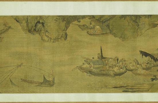 明周臣《渔邨图》卷(局部)