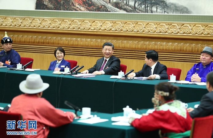习近平到内蒙古代表团参加审议