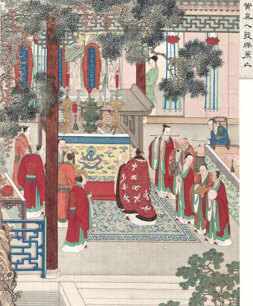 ▲《清宫珍宝皕美图》，清内府彩绘绢本