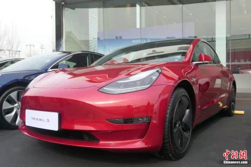 特斯拉Model 3。张旭 摄