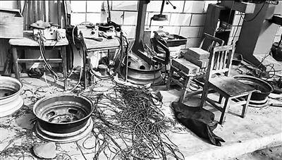 地下作坊内的轮胎翻新设备