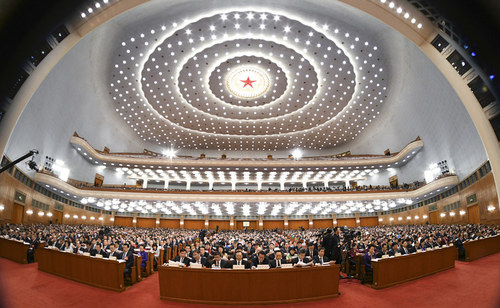 十三届全国人大二次会议现场。