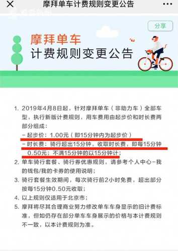 共享单车涨价1刻钟1元 用户:贵过公交可能就不会骑