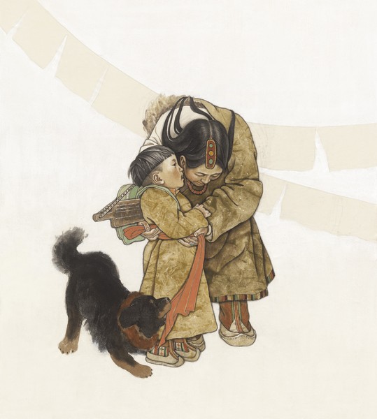 上学了%20%20韩书力%20布面重彩%202017年%2075x84cm 上学了%20%20韩书力%20布面重彩%202017年%2075x84cm