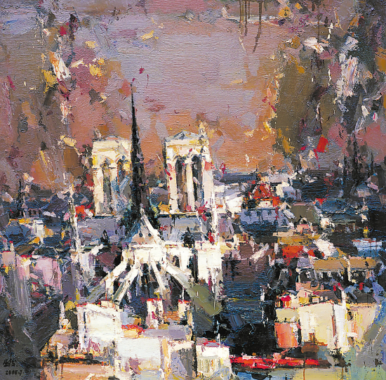 巫俊 巴黎圣母院 油画 巫俊 巴黎圣母院 油画