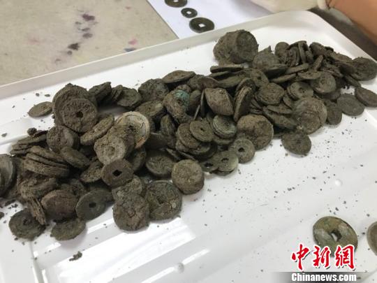 十堰一在建工地出土的古钱币 杜可飞 摄 十堰一在建工地出土的古钱币 杜可飞 摄