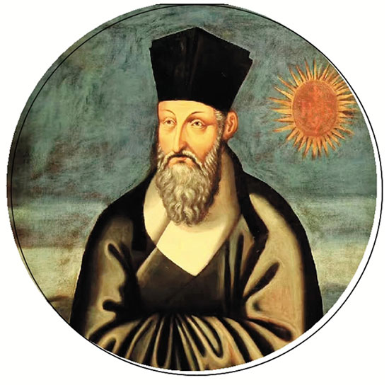 利玛窦（1552—1610）号西泰，又号清泰、西江。意大利马塞拉塔人。利玛窦出生于贵族家庭，1571年加入耶稣会。26岁时随意大利神父罗明坚前往印度传教。万历十一年（1583），途经澳门进入广东肇庆，并由此辗转于韶州、南昌、南京。在此期间利玛窦得以系统地学习中国传统文化，接触并结交了一批如叶向高、李贽、徐光启等明朝的士大夫，向他们传播天主教教义并介绍西方自然科学知识。万历二十九年（1601），利玛窦入京觐见，得到万历皇帝赏识并被允许留居北京。利玛窦在华28年，翻译、编撰了大量西方著作，如《天主实录》《几何原本》《坤舆万国全图》《同文算指》等。他是天主教在中国传教的最早开拓者，也是极大促进了东西方文化交流的科学家。