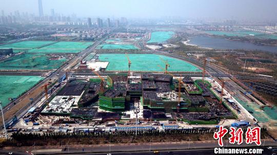 全国单体体量最大公立医院地下室结构封顶