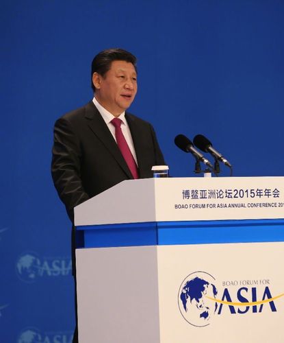 国家主席习近平在海南博鳌出席博鳌亚洲论坛2015年年会开幕式并发表主旨演讲。新华社记者 兰红光 摄