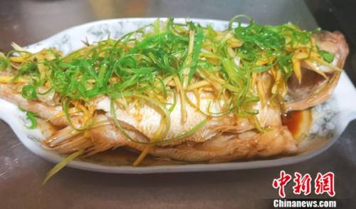 图为家常菜清蒸鲈鱼。 谢艺观 摄