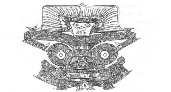 良渚聚落群反山遗址12号墓出土玉琮表面刻划的神人兽面纹图案。