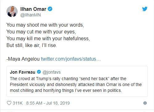 特朗普竞选集会再批穆斯林女议员 她用一首诗回击