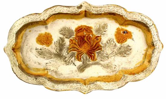 ▌辽三彩牡丹纹海棠盘