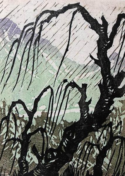 李桦，《细雨》